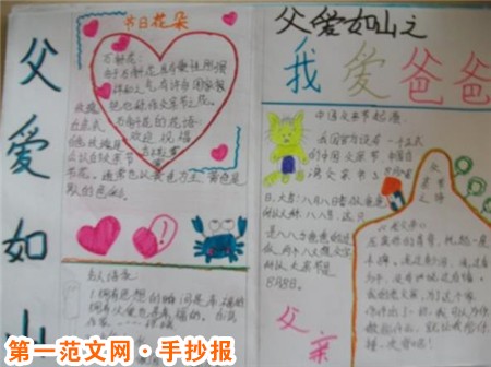 父亲节手抄报：简单的父亲节手抄报内容