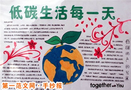 低碳生活手抄报图片：保护地球环境
