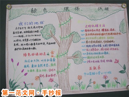 有关低碳生活的手抄报：保护环境，从我做起