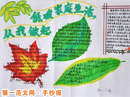 低碳生活手抄报：争做低碳家庭