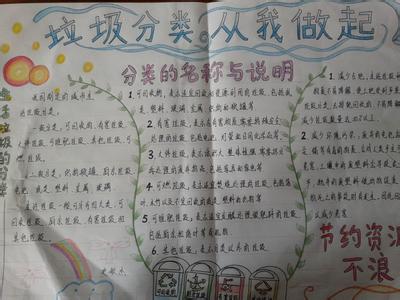垃圾分类手抄报：垃圾分类需要从小事做起