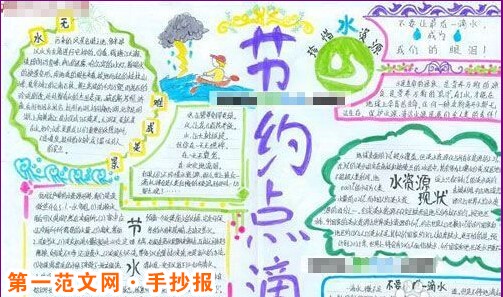 节约用水手抄报:国家节水标志 节约用水手抄报:国家节水标志