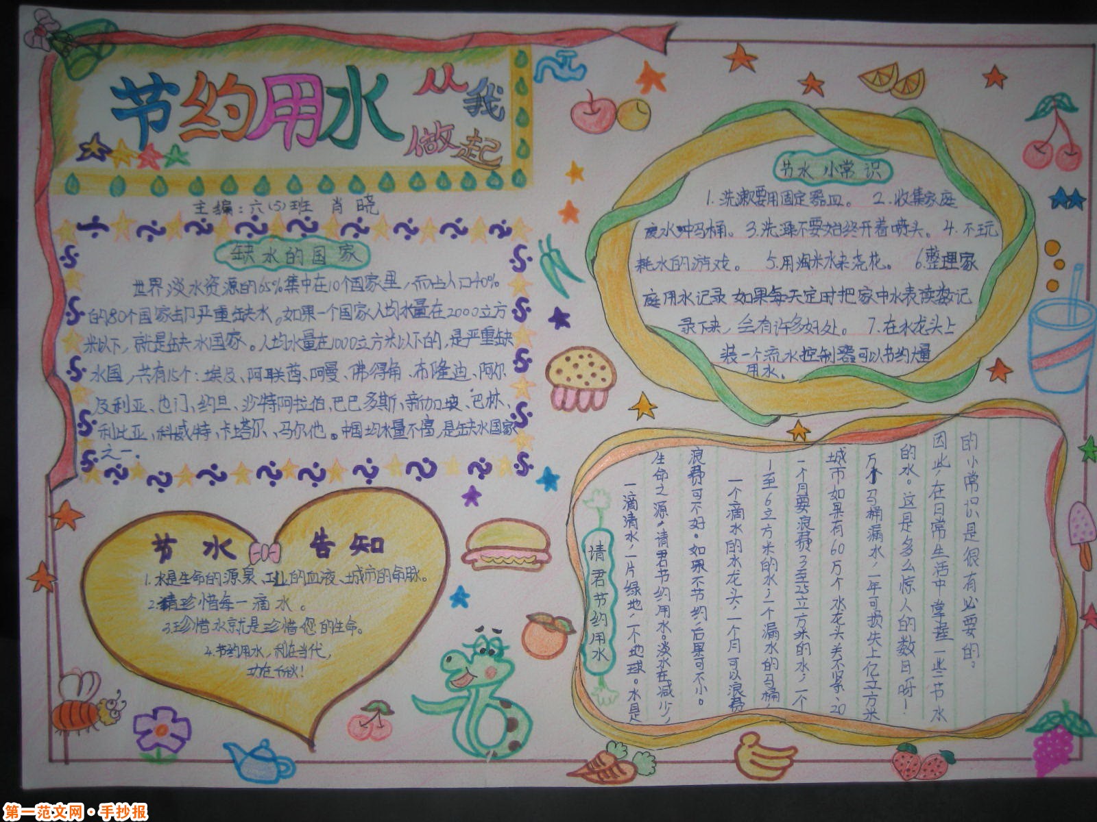 节约用水手抄报资料：节水标语