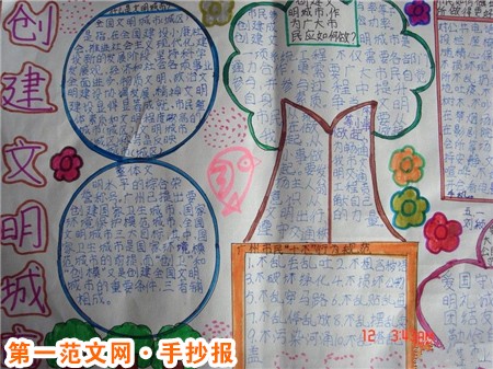 创建文明城市手抄报：人人自觉做贡献