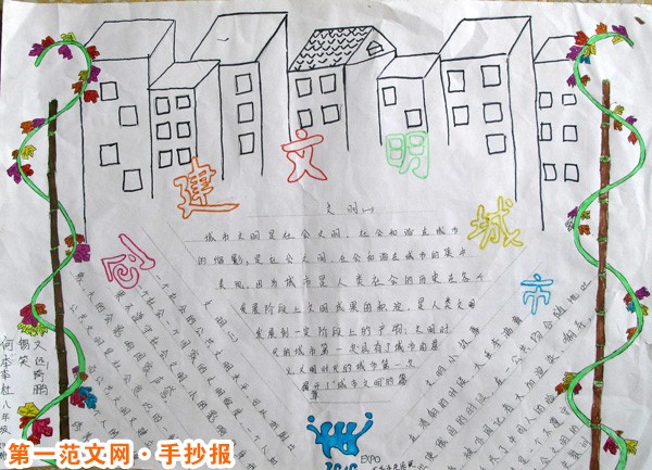 创建文明城市手抄报：创建文明城市 共建美好家园