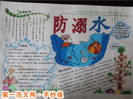 防溺水手抄报：警惕暑期溺水事件的发生