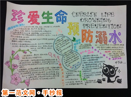 防溺水手抄报：小学生防溺水安全手抄报