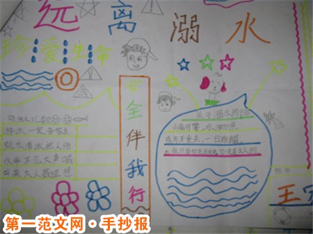 防溺水手抄报：简单防溺水的手抄报