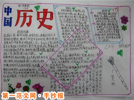 关于历史的手抄报：中国历史