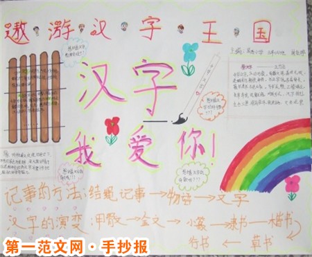汉字手抄报:汉字起源的旧说法 汉字手抄报:汉字起源的旧说法