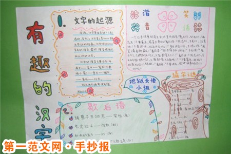 我爱汉字手抄报:汉字的产生 我爱汉字手抄报:汉字的产生