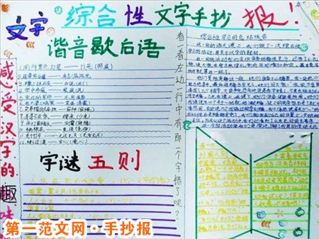 汉字手抄报:大篆小篆 汉字手抄报:大篆小篆