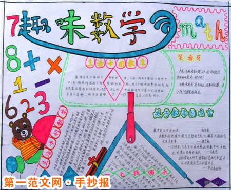 在新窗口打开图片 数学手抄报:数学日记