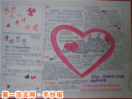 小学感恩教育手抄报：生活是一面镜子