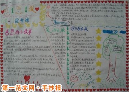 孝德感恩教育手抄报：感恩报