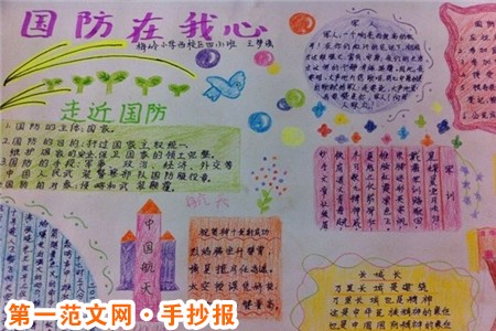 我的国防教育手抄报：国防在我心