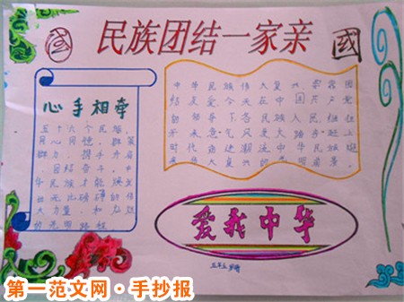 民族团结手抄报资料：民族团结一家亲